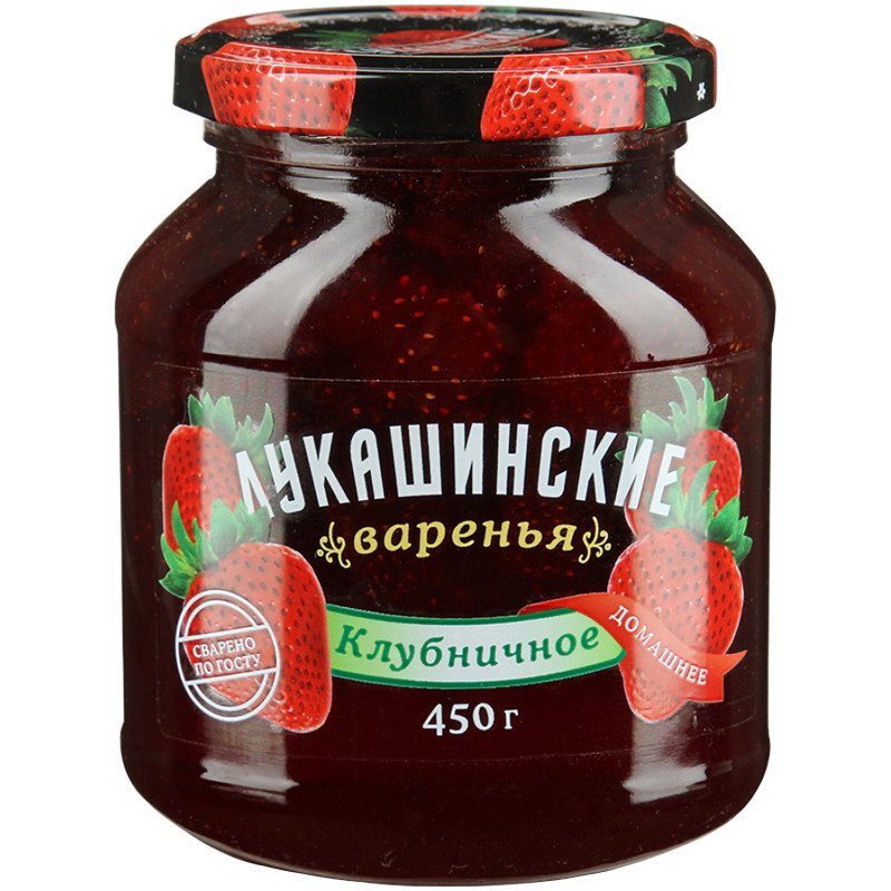 Изображение товара Варенье Лукашинские Домашнее клубничное, 450г