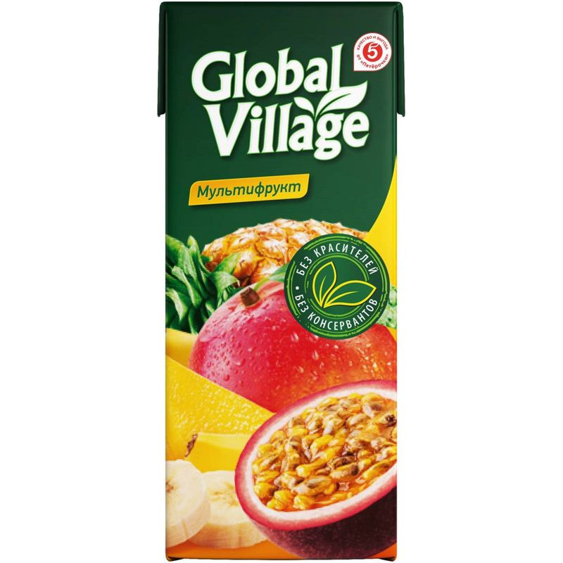 Изображение товара Нектар Global village Мультифрукт из смеси фруктов, 200мл