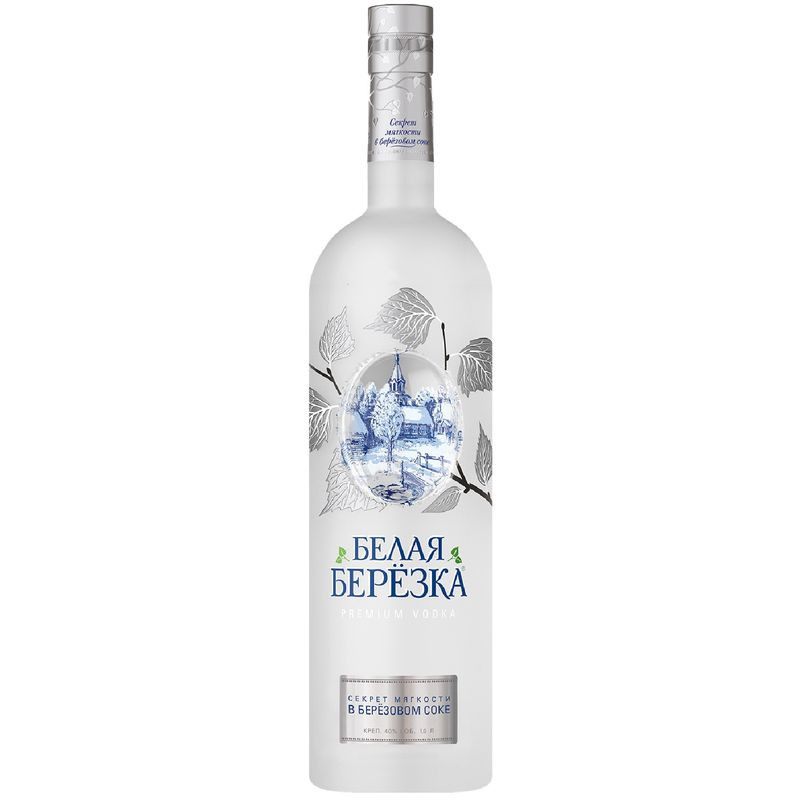 Изображение товара Водка Белая березка 40% 1 литр мягкий вкус натуральный состав Россия