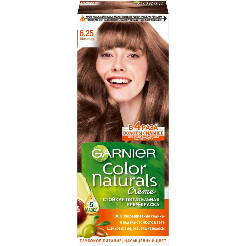 Изображение товара Краска для волос Garnier Color Naturals шоколад 6.25 - Питательная крем-краска для женщин