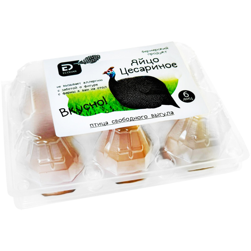 Изображение товара Яйцо цесарки пищевое ECODAR, 6 шт, натуральный продукт