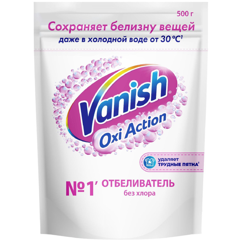 Изображение товара Отбеливатель-пятновыводитель Vanish Oxi Action Кристальная белизна, 500г
