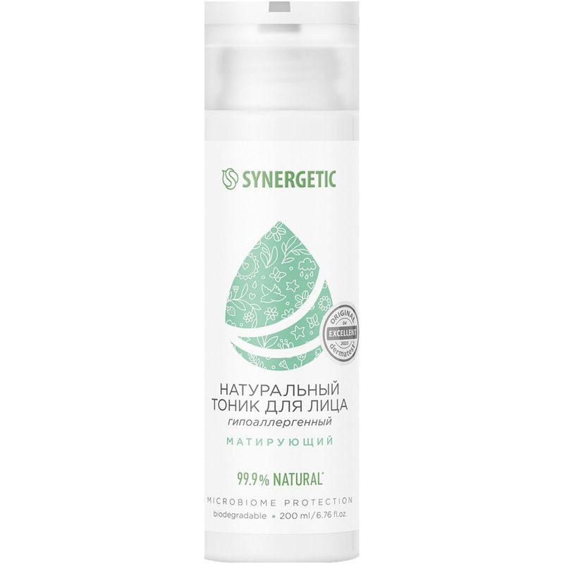 Изображение товара Synergetic матирующий тоник для лица 200 мл увлажнение контролиров капилляров