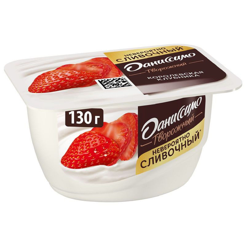 Изображение товара Творожок Даниссимо королевская клубника 5.6% 130г для здорового питания