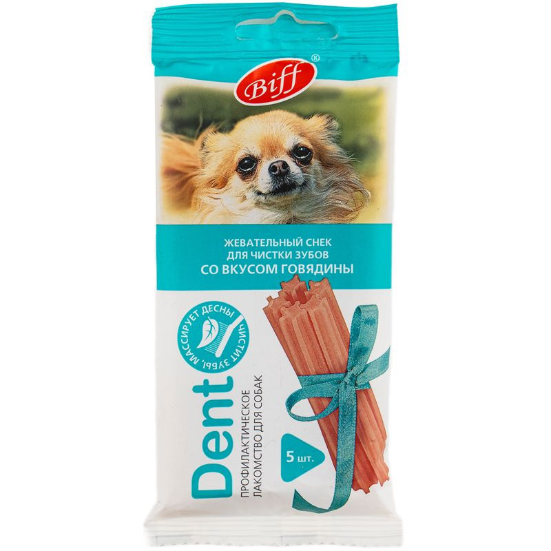 Изображение товара Лакомство Biff Dent для собак со вкусом говядины, 35г, поощрение и чистка зубов