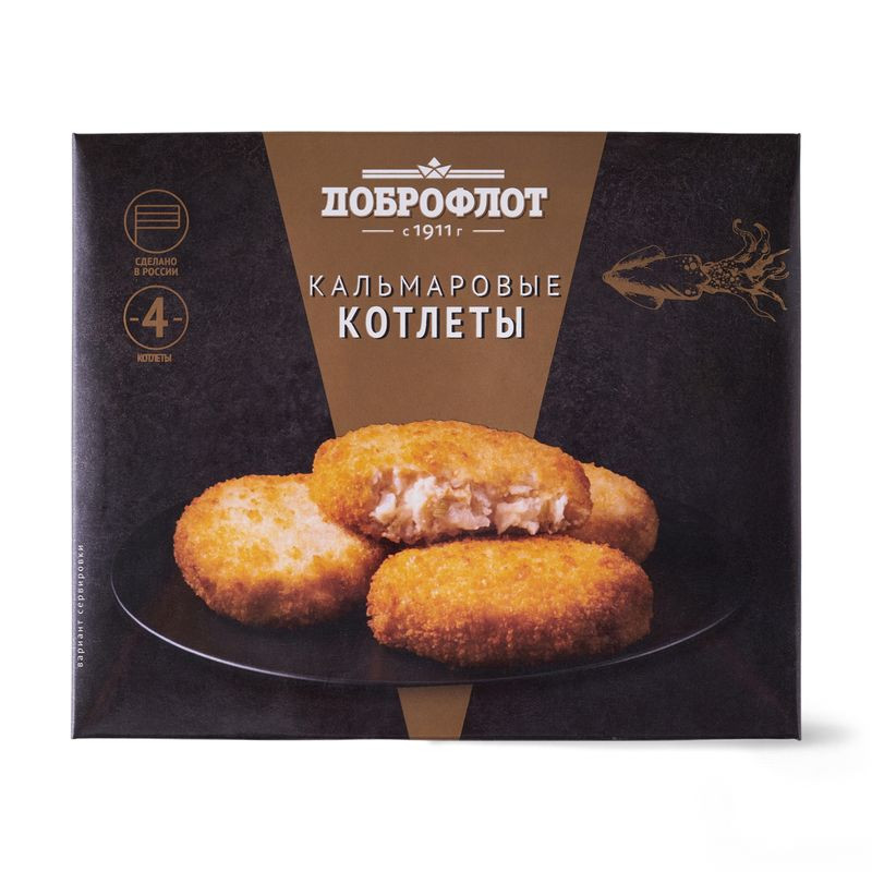Изображение товара Котлеты кальмаровые замороженные Доброфлот, 340 г