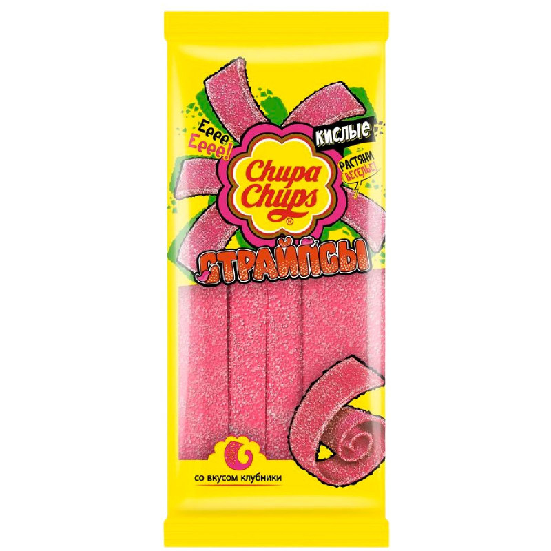 Изображение товара Мармелад Chupa Chups Страйпсы экструдированный cо вкусом клубники, 120г