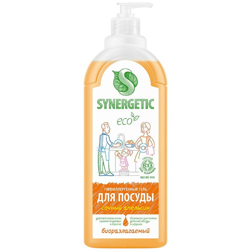 Изображение товара Средство для мытья посуды Synergetic Сочный апельсин 1л