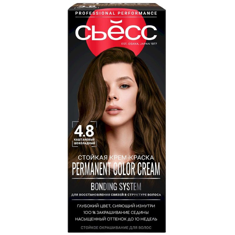 Изображение товара Стойкая крем-краска для волос Сьёсс Color 4-8 Каштановый шоколадный 115мл