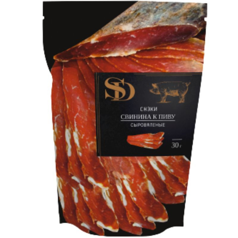 Изображение товара Сыровяленые мясные чипсы свинина SD, 30г - полезный закусочный деликатес