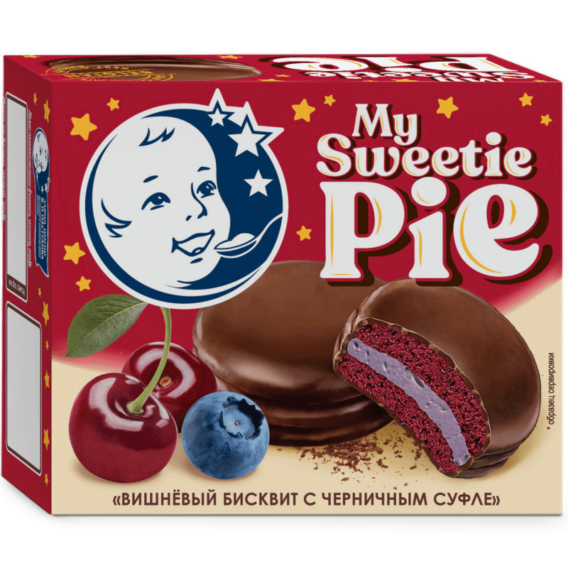Изображение товара Бисквит Завод им. В.П.Пастухова My Sweetie Pie вишнёвый с черничным суфле, 60г