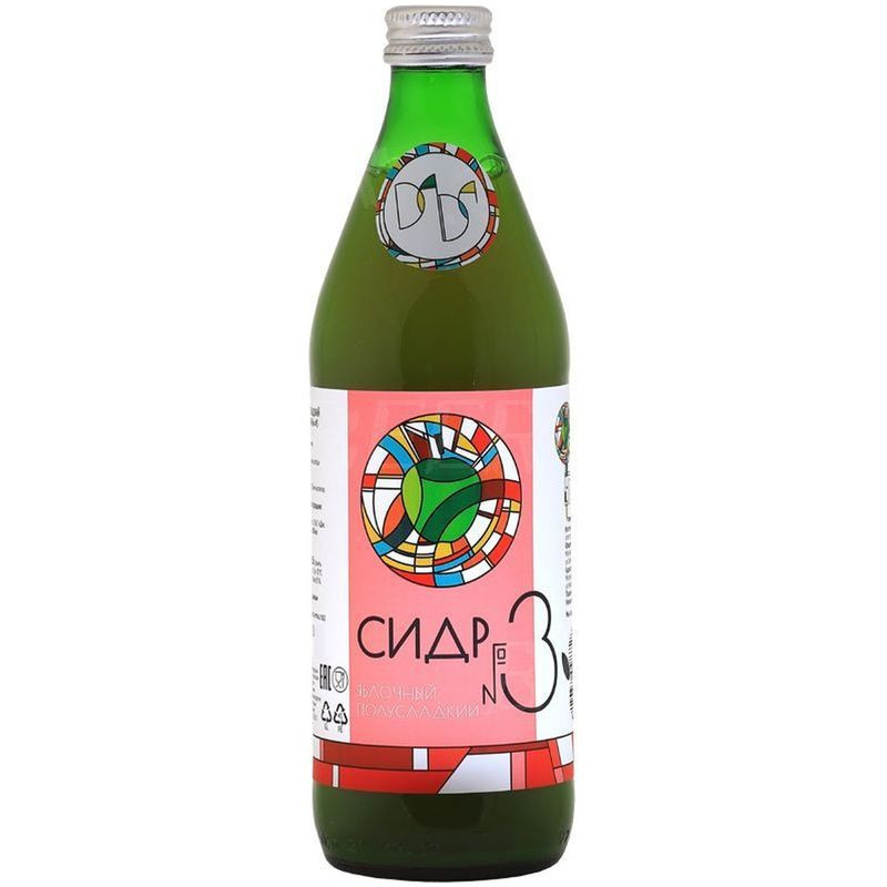 Изображение товара Сидр Дальняя Дача №3 яблочный полусладкий 500мл