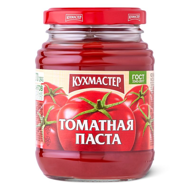 Изображение товара Томатная паста Кухмастер, 270г - классический вкус для любых блюд