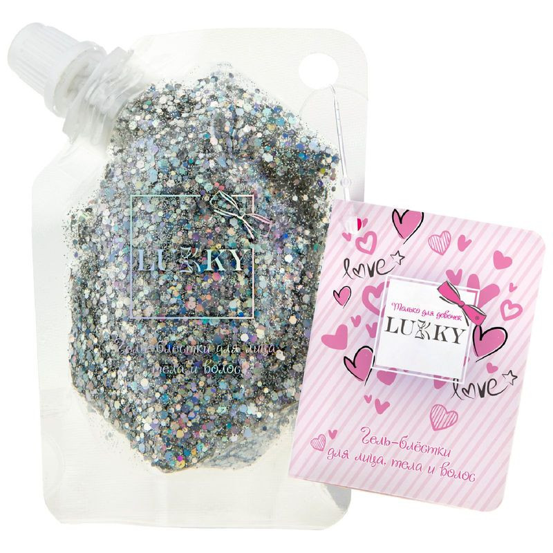 Изображение товара Гель-блестки для тела волос и лица Lukky безопасные декоративные средства