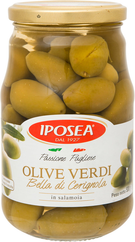 Изображение товара Оливки Iposea Bella di Cerignola с косточкой, 310г