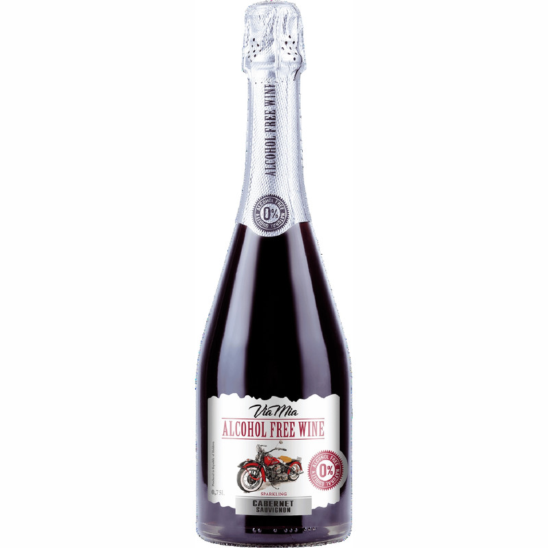 Изображение товара Вино Via Mia Cabernet Sauvignon газированное красное полусладкое безалкогольное 750мл