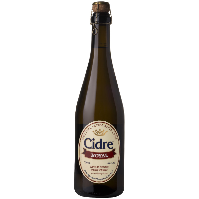 Изображение товара Сидр Cidre Royal Яблочный полусладкий особый газированный 5%, 750мл
