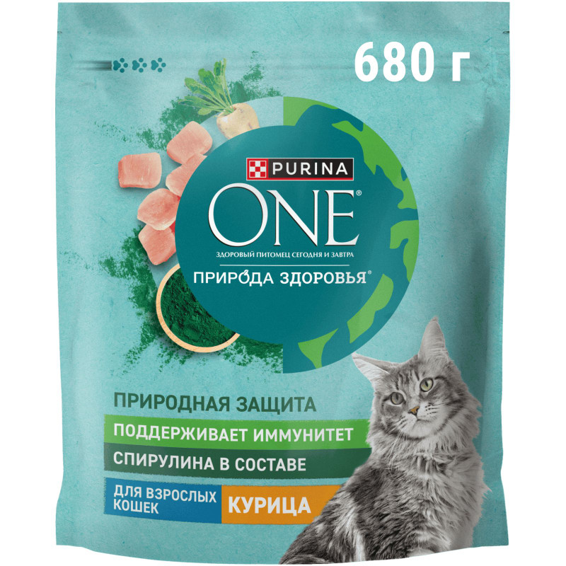 Изображение товара Сухой корм для кошек Purina One Природа здоровья с курицей для кошек, 680г