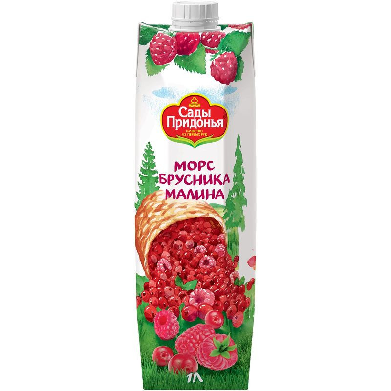 Изображение товара Морс Сады Придонья бруснично-малиновый 1л натуральный напиток из концентрированных соков
