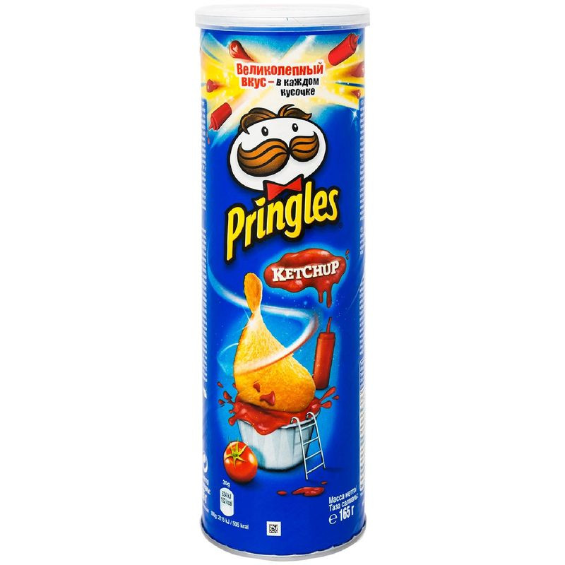 Чипсы картофельные Pringles со вкусом кетчупа, 165г - купить с доставкой на дом в Перекрёстке