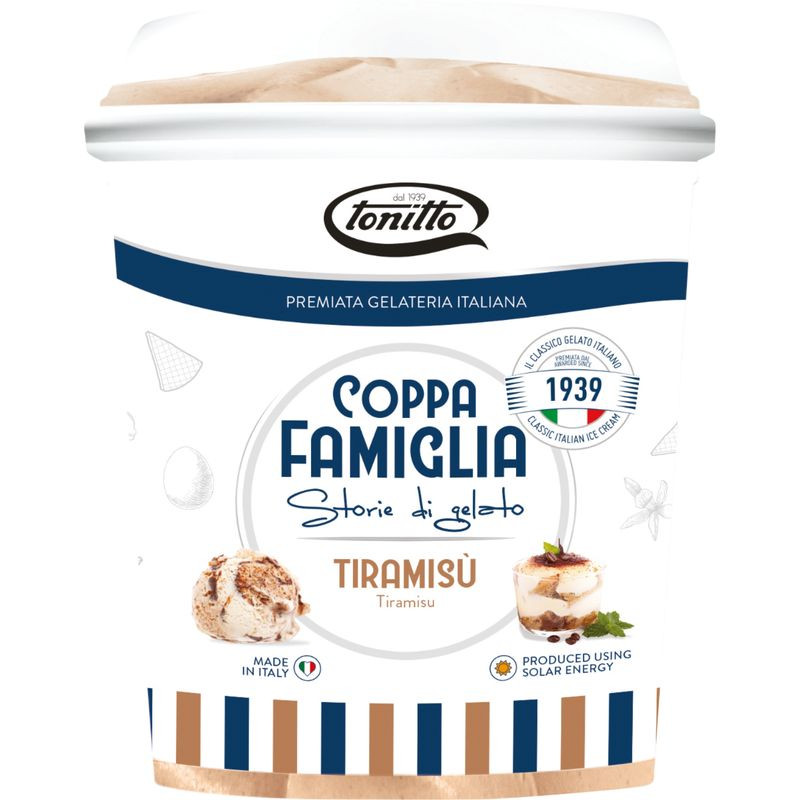 Изображение товара Мороженое Тирамису от Tonitto, 500 г, Италия, шоколадная начинка