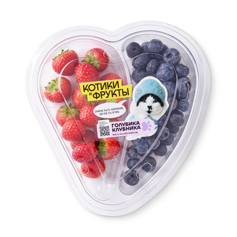 Изображение товара Микс Artfruit клубника-голубика в сердце 200г