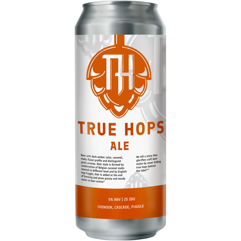 Изображение товара Пиво True Hops Ale тёмное 5%, 450мл