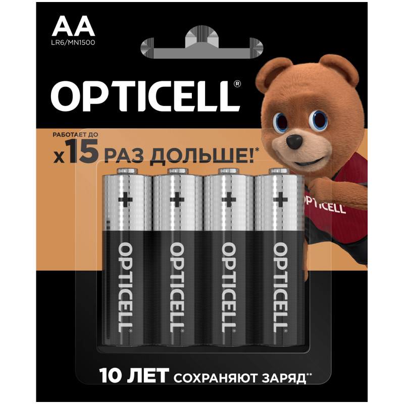 Изображение товара Батарейка Opticell AA, 4шт - щелочная батарейка для бытовых нужд