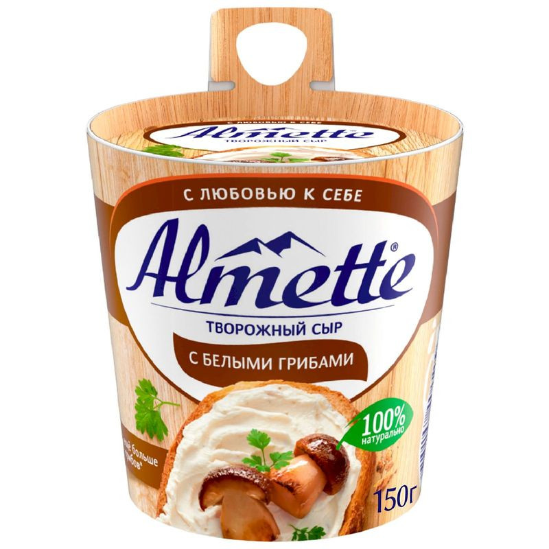 Изображение товара Сыр творожный Almette с белыми грибами 60%, 150г
