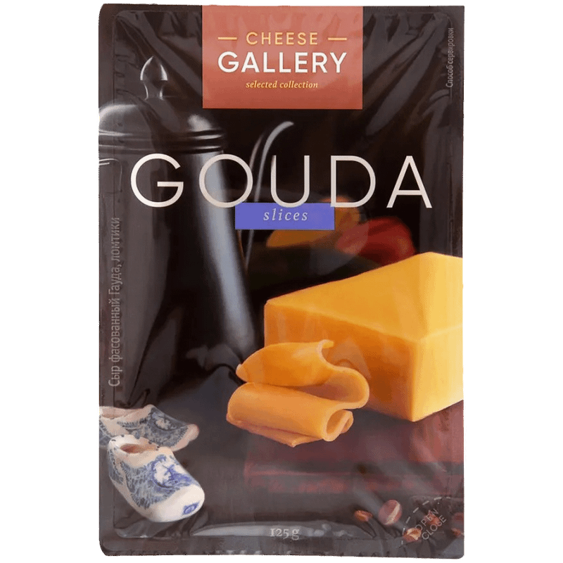 Изображение товара Сыр твёрдый Cheese Gallery Гауда нарезка 45%, 125г