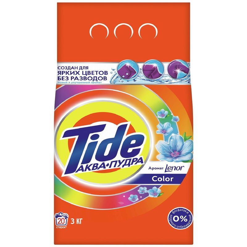 Изображение товара Порошок стиральный Tide Color + Lenor автомат 3кг для цветного