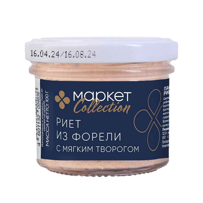Изображение товара Риет из форели радужной с творогом Маркет Collection 100г рыбное блюдо