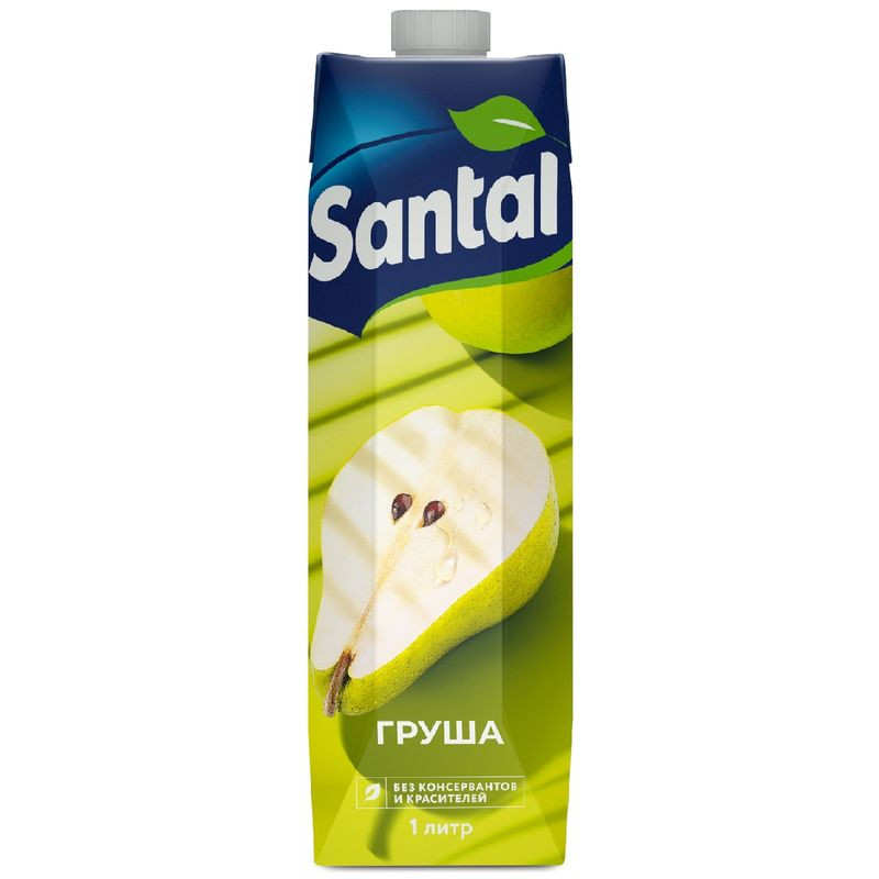 Изображение товара Нектар Santal грушевый с мякотью 1 литр натуральный фруктовый напиток