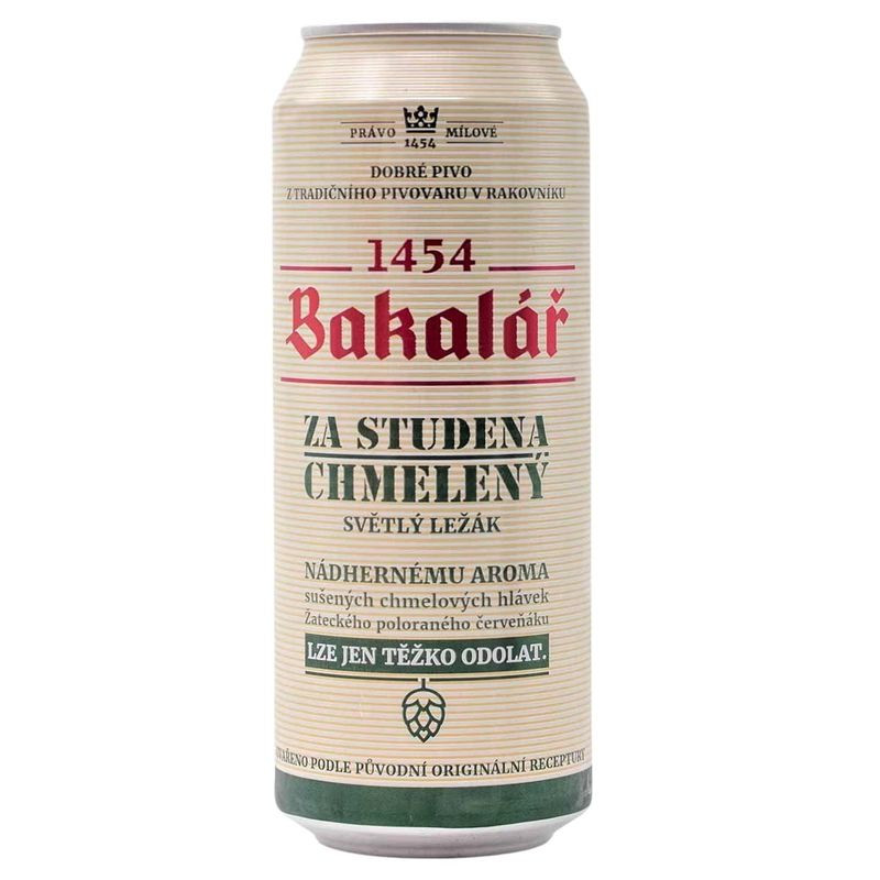 Изображение товара Пиво Bakalar светлое фильтрованное 5.2% 500 мл Чехия