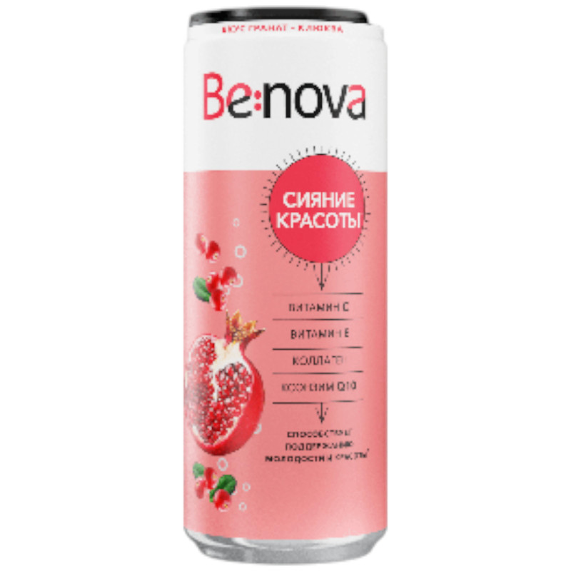 Изображение товара Напиток Be:Nova Beauty Glow безалкогольный среднегазированный обогащённый, 0.33л