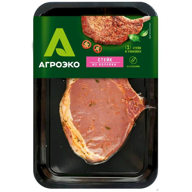 Изображение товара Стейк из корейки Агроэко 240г - Натуральный мясной продукт