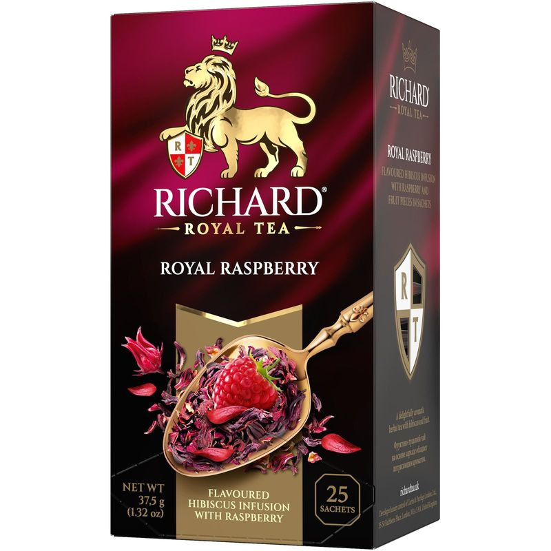 Изображение товара Чай фруктовый Richard Royal Raspberry 25x1.5 г каркадэ фруктовый аромат