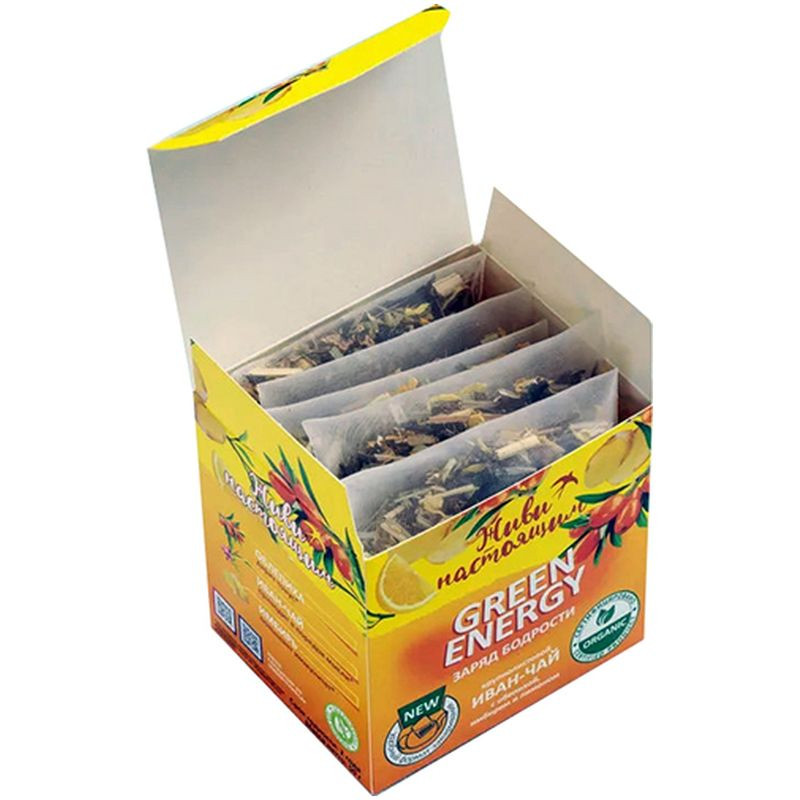 Изображение товара Напиток чайный Green Energy Заряд бодрости 10x5г натуральный чай