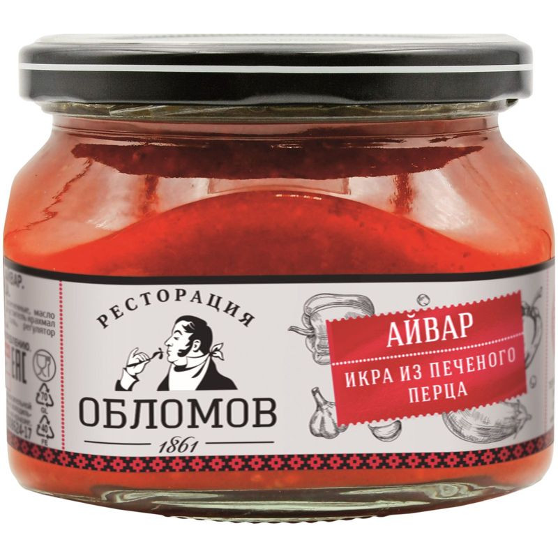 Изображение товара Икра из перца и баклажанов Ресторация Обломов 330 г Натуральный продукт