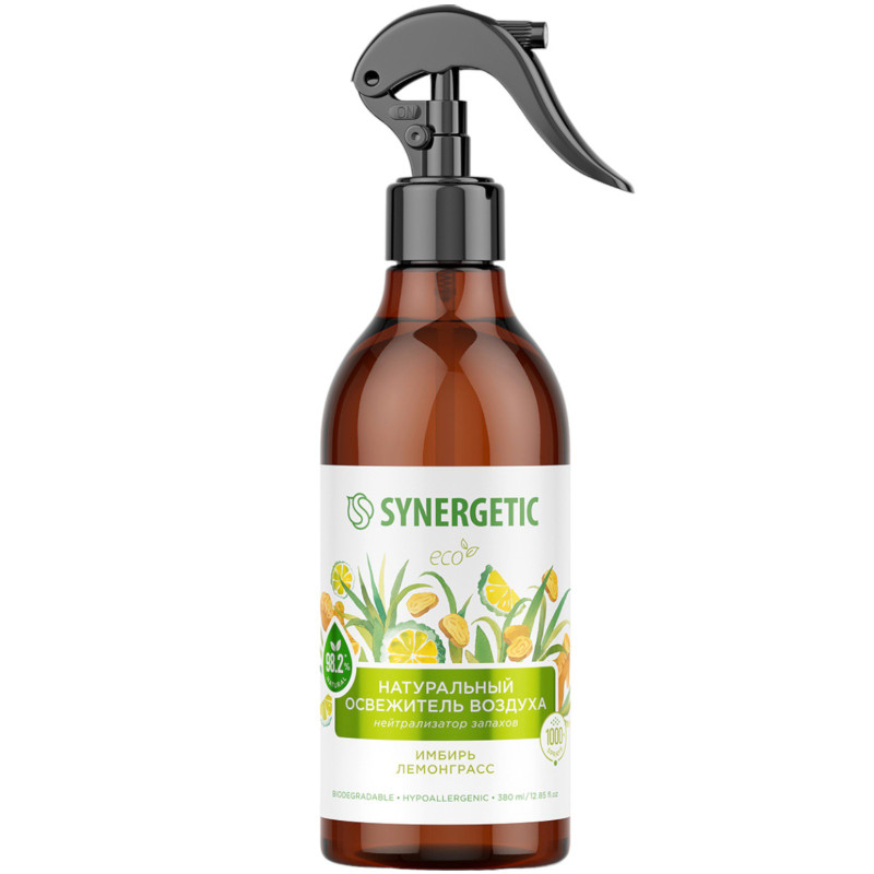 Изображение товара Освежитель воздуха Synergetic нейтрализатор запахов имбирь и лемонграсс, 380мл