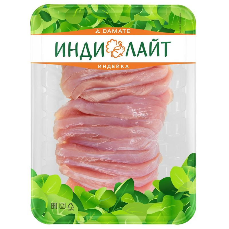 Изображение товара Индейка кусковая ИндиЛайт Слайсы из филе грудки охлажденная 300г
