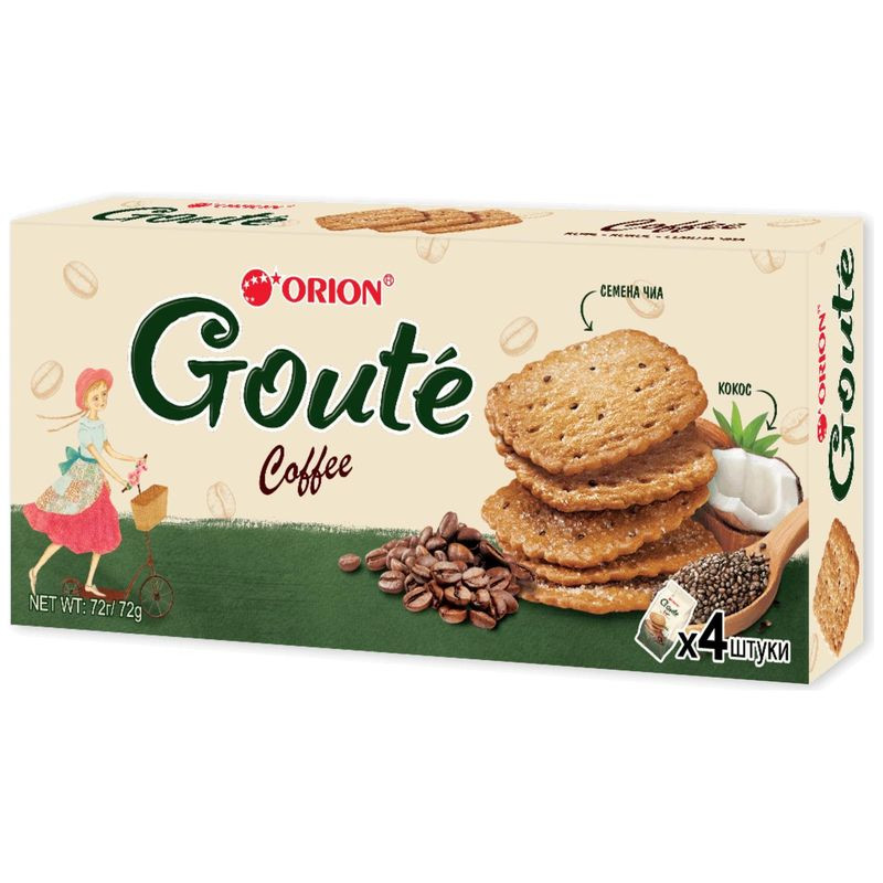 Изображение товара Печенье Orion Goute Coffee затяжное 72г - натуральный кофе вкус и качество