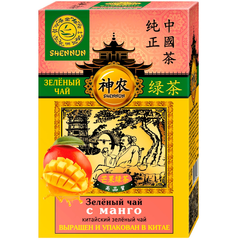 Изображение товара Чай Shennun зелёный китайский с манго, 100г