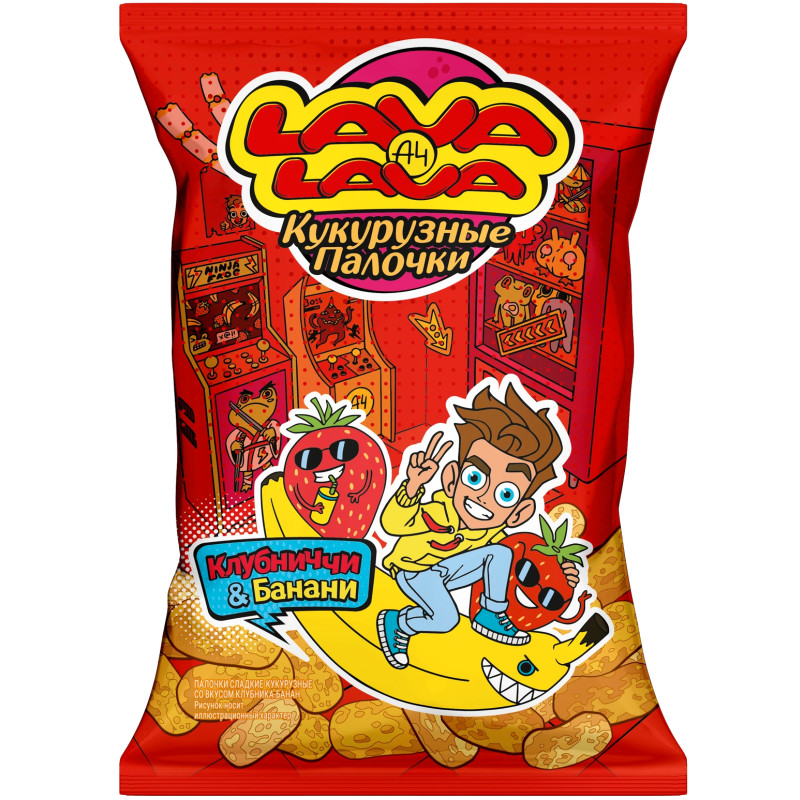Изображение товара Палочки кукурузные Lava Lava со вкусом клубника-банан, 50г