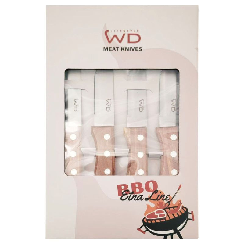 Изображение товара Набор универсальных ножей для барбекю WD Lifestyle 4 шт нержавеющая сталь и акация