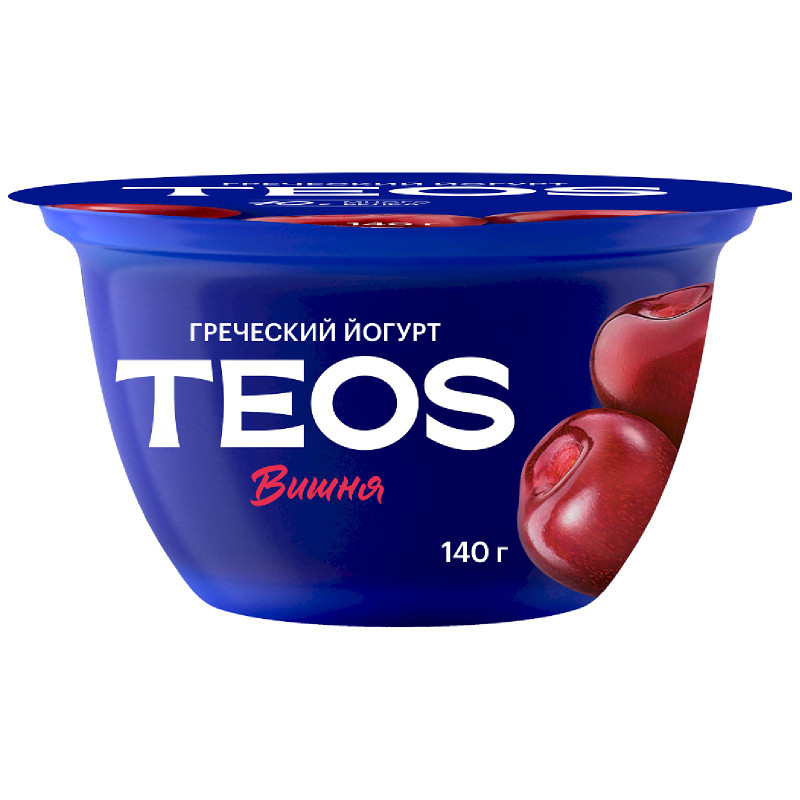 Изображение товара Йогурт Teos Греческий Вишня 2%, 140г