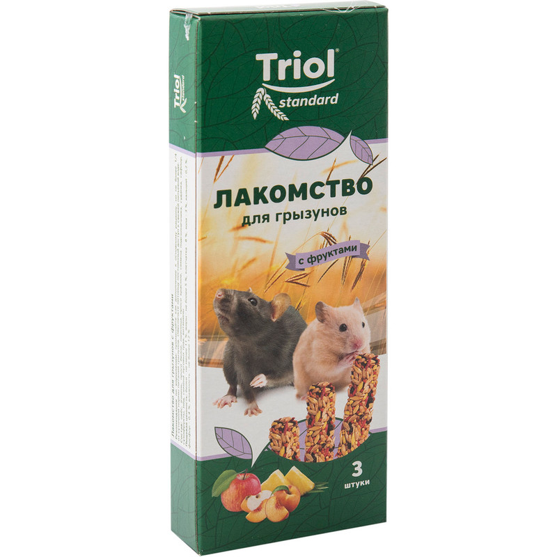 Изображение товара Лакомство Triol для грызунов с фруктами 3в1, 80г