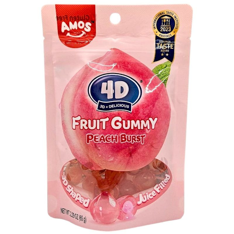 Изображение товара Жевательный мармелад Amos 4D со вкусом персика 65 г