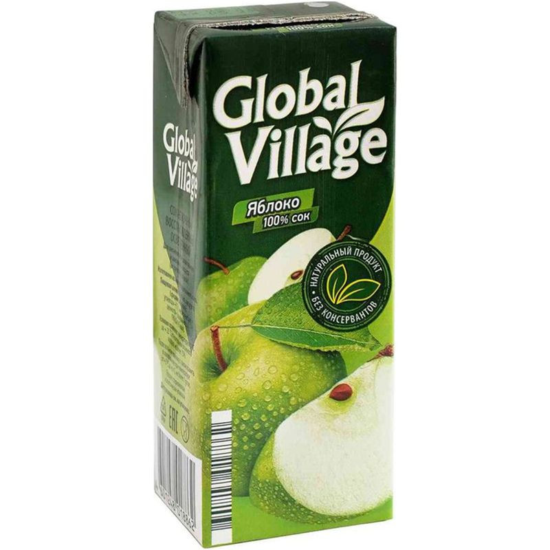 Изображение товара Сок Global Village яблочный, 0.2л