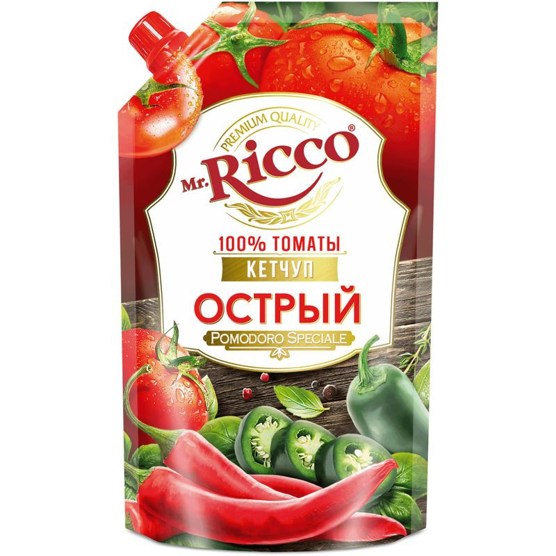 Изображение товара Mr Ricco Острый Pomodoro Speciale 300г - острый томатный соус кетчуп с специями